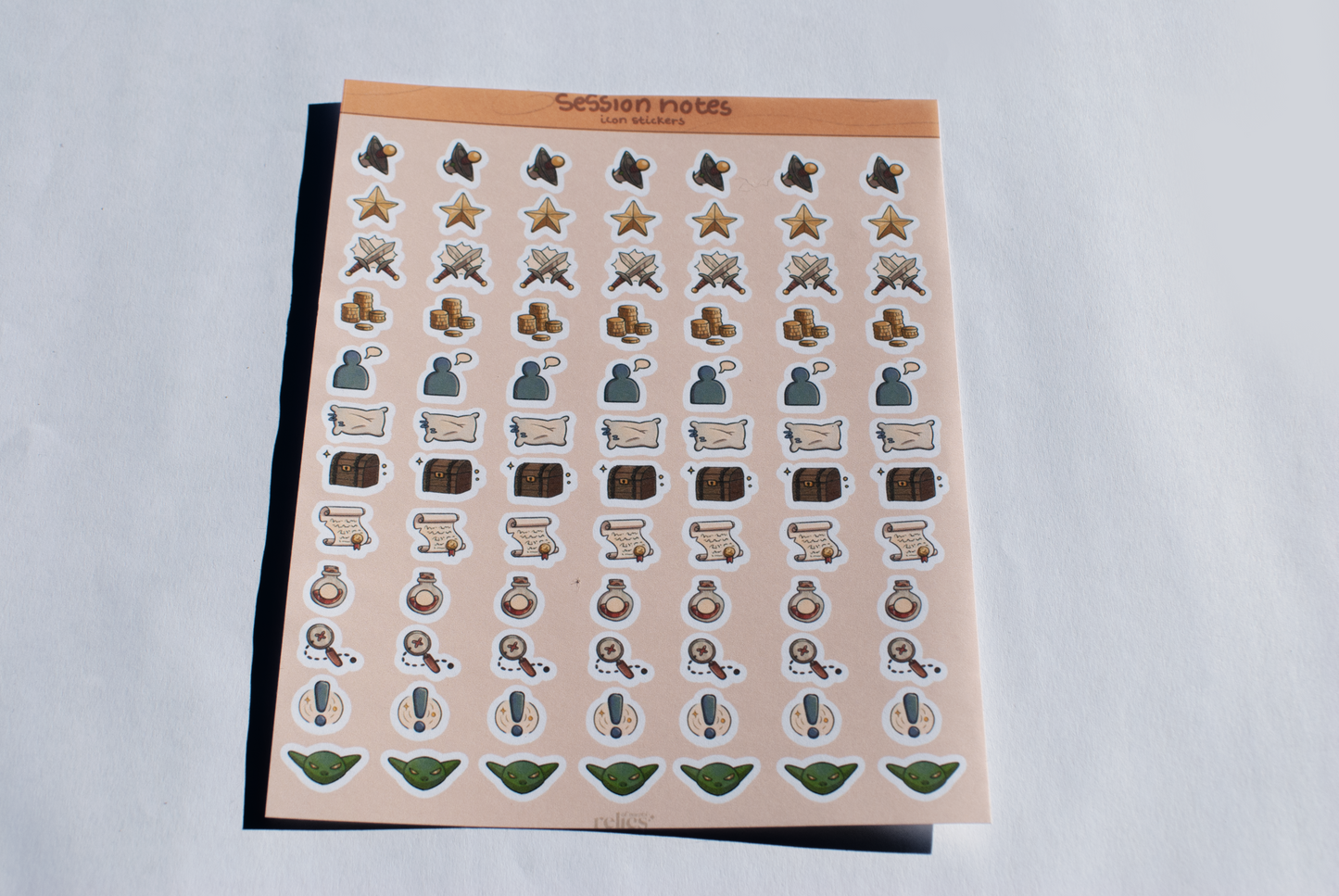 Sessions notes / Icon Stickers Sheet