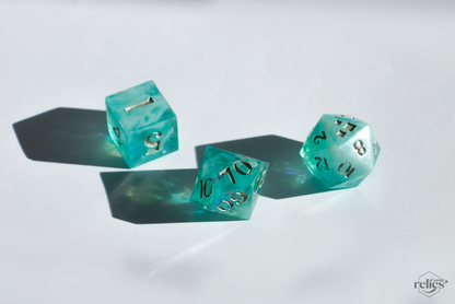 Summer Sea Polyhedral Dice Set - 7-PC for TTRPG and Dungeons & Dragons, RPG Gifts, Ideal for Critical Role Fans