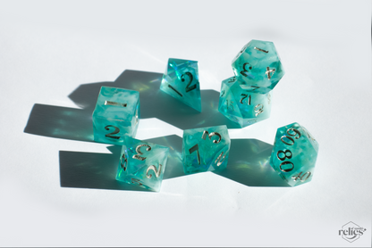 Summer Sea Polyhedral Dice Set - 7-PC for TTRPG and Dungeons & Dragons, RPG Gifts, Ideal for Critical Role Fans