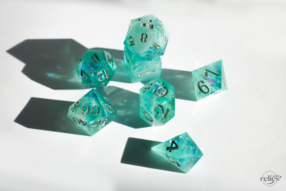 Summer Sea Polyhedral Dice Set - 7-PC for TTRPG and Dungeons & Dragons, RPG Gifts, Ideal for Critical Role Fans