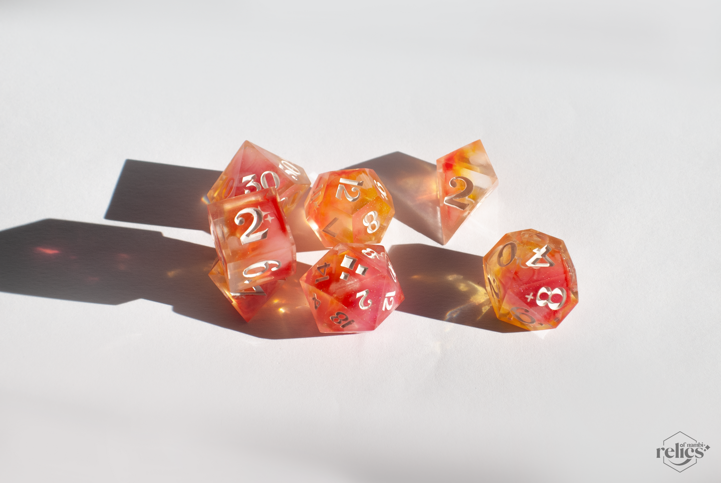 Sunset 7-PC Polyhedral set / Dnd gift / DnD present / Rpg / dice board game / Dungeons and dragons / Critical Role / DnD Dice / Custom Dice